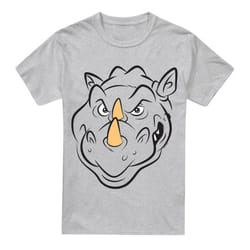 Teenage Mutant Ninja Turtles Mens Rocksteady Face T-Shirt - S, Sport Heather