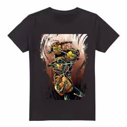 Teenage Mutant Ninja Turtles Mens Earthy Rainbow Warriors T-Shirt - 3XL, Black