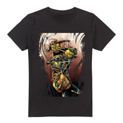 Teenage Mutant Ninja Turtles Mens Earthy Rainbow Warriors T-Shirt - 3XL, Black