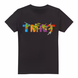 Teenage Mutant Ninja Turtles Mens Arcade Main Screen T-Shirt - 3XL, Black