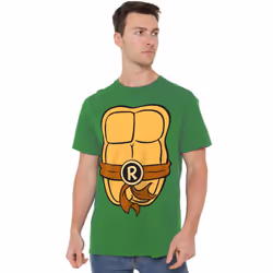 Teenage Mutant Ninja Turtles Mens Raphael Chest T-Shirt - 4XL, Kelly Green