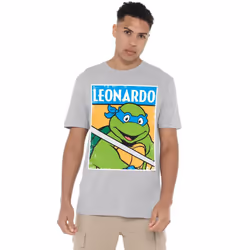 Teenage Mutant Ninja Turtles Mens Leonardo T-Shirt - XL, Sport Heather