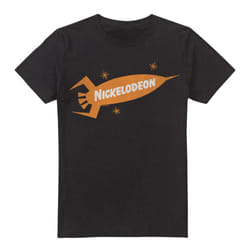 Nickelodeon Mens Retro Rocket Logo T-Shirt - 3XL, Black