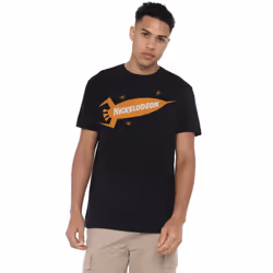 Nickelodeon Mens Retro Rocket Logo T-Shirt - 5XL, Black