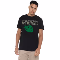 Teenage Mutant Ninja Turtles Mens Mutant Friends T-Shirt - XXL, Black
