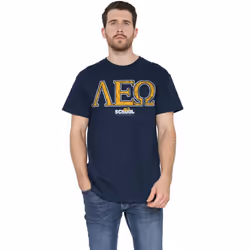 Old School Mens Leo T-Shirt - 5XL, Navy
