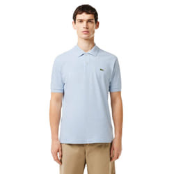 Lacoste Mens Heathered Cotton Pique Polo Shirt - XS, Light Blue