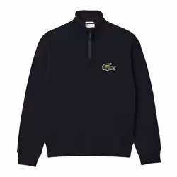 Lacoste Unisex Adult Quarter Zip Loose Sweatshirt - L, Black