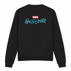 Spider-Man Unisex Adult Ghost-Spider Logo Sweatshirt - L, Black