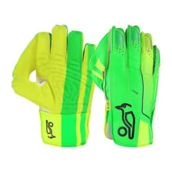 Kookaburra Childrens/Kids LC 3.0 Wicket Keeper Gloves - 165mm - 185mm, Green/Yellow