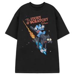 The Simpsons Mens Itchy & Scratchy Short-Sleeved T-Shirt - 3XL, Black