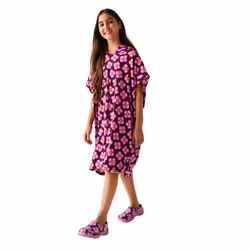 Regatta Girls Orla Kiely Spinning Flower Towelling Robe - 8 Years, Morello