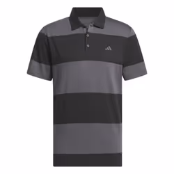 Adidas Mens Colour Block Stripe Rugby Polo Shirt - XS, Black/Grey