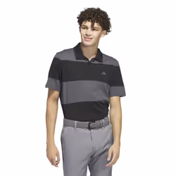 Adidas Mens Colour Block Stripe Rugby Polo Shirt - XS, Black/Grey