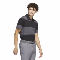 Adidas Mens Colour Block Stripe Rugby Polo Shirt - XS, Black/Grey