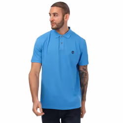 Timberland Mens Pique Short-Sleeved Polo Shirt - S, Blue