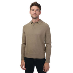 Ted Baker Mens Karolt Cable Cashmere Textured Polo Shirt - L, Tan