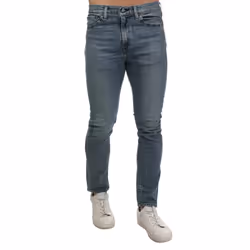 Levis Mens 510 Super Worn Leather Patch Skinny Jeans - 33R, Blue