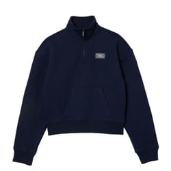 Lacoste Womens/Ladies Zip Fleece High-Neck Sweatshirt - 6 UK, Blue