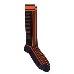 Lacoste Unisex Adult French Made Socks - 9 UK-12 UK, Black/Orange
