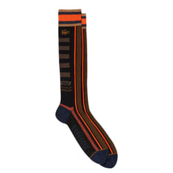 Lacoste Unisex Adult French Made Socks - 9 UK-12 UK, Black/Orange