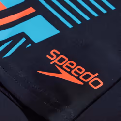 Speedo Mens Tech Swim Shorts - 28R, Black/Orange