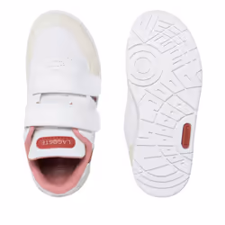 Lacoste Childrens/Kids T-Clip Synthetic Suede Trainers - 4.5 UK Child, White/Pink