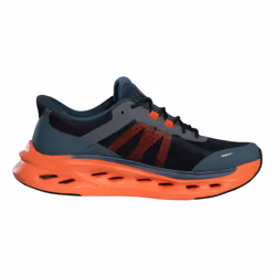Skechers Mens Max Cushioning Glide-Step Trainers - 7 UK, Navy/Orange