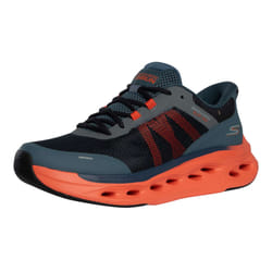 Skechers Mens Max Cushioning Glide-Step Trainers - 8 UK, Navy/Orange