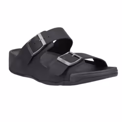 FitFlop Mens Gogh Moc Leather Sliders - 9 UK, Black