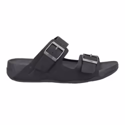 FitFlop Mens Gogh Moc Leather Sliders - 8 UK, Black