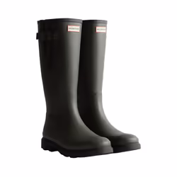 Hunter Mens Downpour Adjustable Wellington Boots - 9 UK, Dark Olive/Black