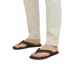 Jack And Jones Mens Washton Leather Flip Flops - 7 UK, Anthracite