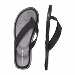 Jack And Jones Mens Washton Leather Flip Flops - 9 UK, Anthracite