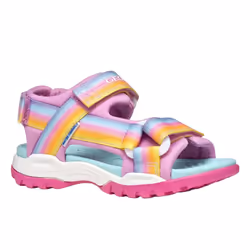 Geox Girls J Borealis Sandals - 1 UK, Dark Pink/Multicoloured