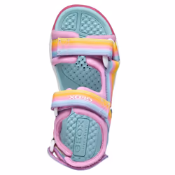 Geox Girls J Borealis Sandals - 1 UK, Dark Pink/Multicoloured