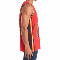 Amplified Mens Voodoo Lounge The Rolling Stones Basketball Jersey - XL, Red