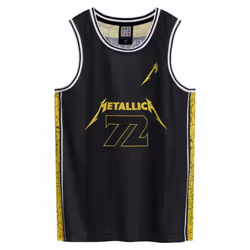 Amplified Mens Seventy Two Metallica Basketball Jersey - L, Black/Yellow