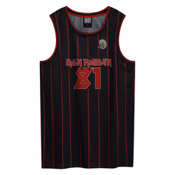 Amplified Mens Iron Maiden Basketball Jersey - S, Black/Red