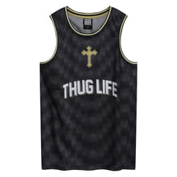 Amplified Mens Tupac Shakur Basketball Jersey - L, Black
