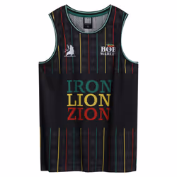 Amplified Mens Bob Marley Basketball Jersey - S, Black