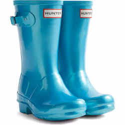 Hunter Childrens/Kids Original Pearlised Wellington Boots - 12 UK Child, Pool Blue