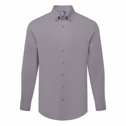 Premier Mens Supreme Oxford Long-Sleeved Formal Shirt - S, Steel Grey