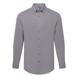 Premier Mens Supreme Oxford Long-Sleeved Formal Shirt - L, Steel Grey