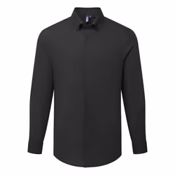 Premier Mens Supreme Oxford Long-Sleeved Formal Shirt - 3XL, Black