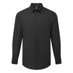 Premier Mens Supreme Oxford Long-Sleeved Formal Shirt - 3XL, Black