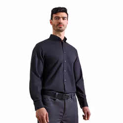 Premier Mens Supreme Oxford Long-Sleeved Formal Shirt - 3XL, Black