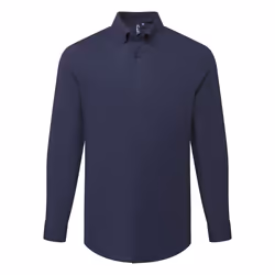 Premier Mens Supreme Oxford Long-Sleeved Formal Shirt - L, Navy