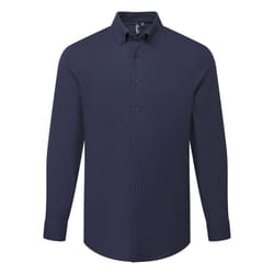 Premier Mens Supreme Oxford Long-Sleeved Formal Shirt - L, Navy