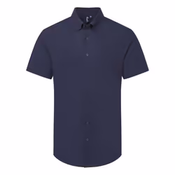 Premier Mens Supreme Oxford Short-Sleeved Formal Shirt - 3XL, Navy